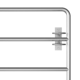 Brama do zagrody, 5 prętów, stal, (115-300) x 90 cm, srebrna