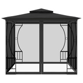 vidaXL Altana ogrodowa z siatkami, 300x300x265 cm, antracytowa