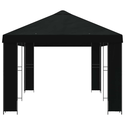 Altana ogrodowa 6 x 3 m Czarny Poliester i Stal 190