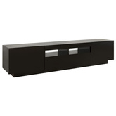 vidaXL Szafka pod TV z oświetleniem LED, czarna, 180x35x40 cm