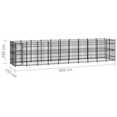 Kojec zewnętrzny dla psa, stalowy, 18,43 m?