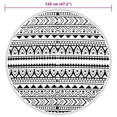 vidaXL Dywan na zewnątrz, czarny, Ø120 cm, PP