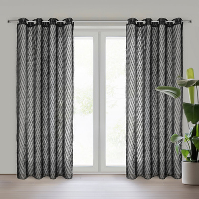 Zasłona Laurel czarna 140x250