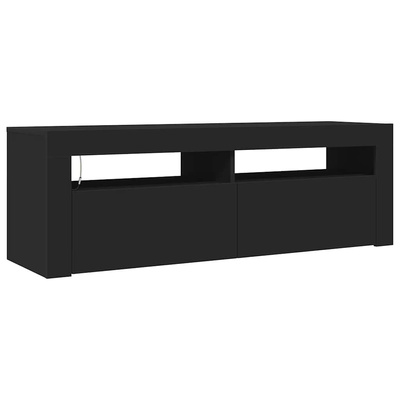 Szafka pod TV z oświetleniem LED, czarna, 120x35x40 cm