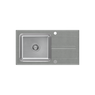 RALPH 111 Fusion GraniteQ silver stone z komorą stalową (780x430x190) z syfonem manualnym i zaślepką