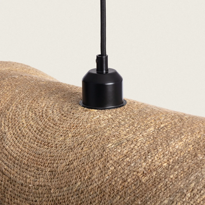 Lampa Wisząca Boho Kapelusz z Włókna Naturalnego Abruzzo Eleonora 50cm E27