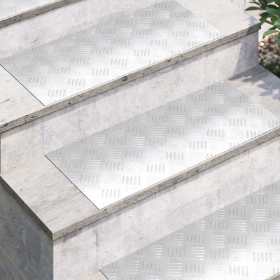 Stopień Prostokątny 4 pcs Srebrny 70 x 30 cm Aluminium