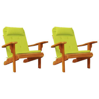 Poduszki na krzesła Gładki 2 pcs Jasnozielony 58 x 77 x 4,5 cm