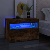 vidaXL Szafka pod TV z oświetleniem LED, przydymiony dąb, 60x35x40 cm
