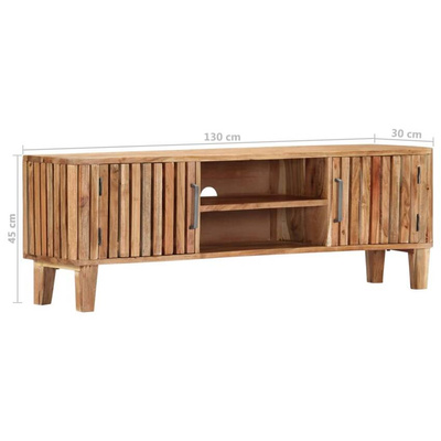 vidaXL Szafka pod TV, 130 x 30 x 45 cm, lite drewno akacjowe