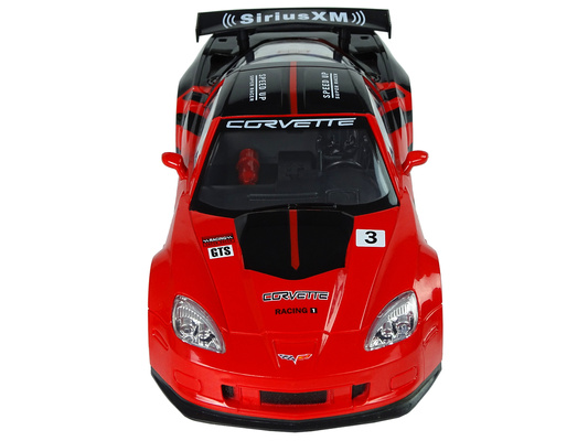 Auto Sportowe Wyścigowe R/C 1:18 Corvette C6.R Czerwony 2.4 G Światła