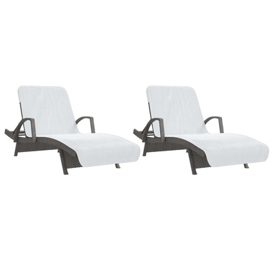 Ręczniki plażowe, 2 szt., białe, 75x200 cm, tkanina, 400 g/m?