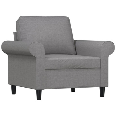 vidaXL Fotel z podnóżkiem, jasnoszary, 60 cm, obity tkaniną