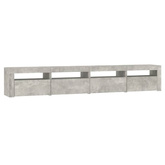 vidaXL Szafka pod TV z oświetleniem LED, szarość betonu, 240x35x40 cm