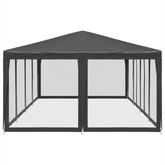 Namiot imprezowy z 12 ścianami z siatki, antracyt, 8x4 m, HDPE