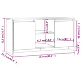 vidaXL Szafka pod TV, dąb sonoma, 102x37,5x52,5 cm