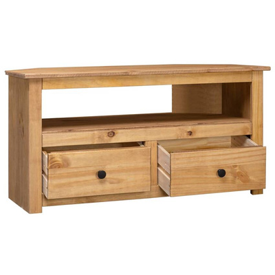 vidaXL Szafka narożna pod TV, 93x49x49 cm, lita sosna, seria Panama