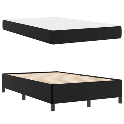 Ramka łóżka z materacem Czarny 120 x 190 cm tkanina