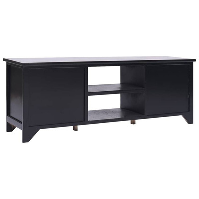 vidaXL Szafka pod TV, czarna,108x30x40 cm, drewno paulownia