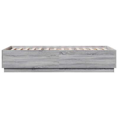 Łóżko z ramą z LED Szary Sonoma 80 x 200 cm Drewno inżynieryjne