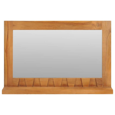vidaXL Lustro ścienne z półką, 60x12x40 cm, lite drewno tekowe