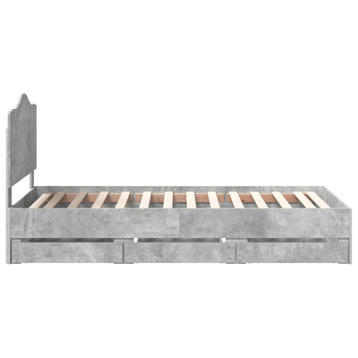 Ramka łóżka Betonowy Szary 90 x 200 cm Drewno inżynieryjne