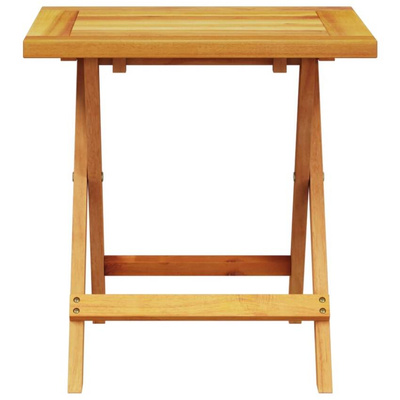 vidaXL Leżak z poduszką i stolikiem, lite drewno akacjowe