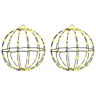 Piłka z 192 diodami LED 2 pcs Ciepła biel 30 x 30 x 32 cm Metal