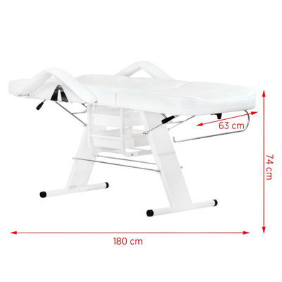 Fotel kosmetyczny A202 z kuwetami biały 100712