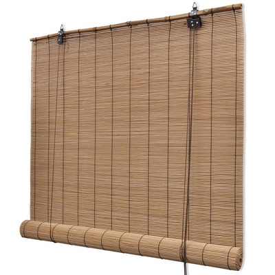 vidaXL Bambusowe rolety, 2 szt., 150 x 220 cm, brązowe