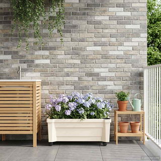Donica Calypso z kółkami Biały 79 x 35 x 33 cm PP
