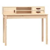 vidaXL Biurko, 110x50x93 cm, lite drewno sosnowe