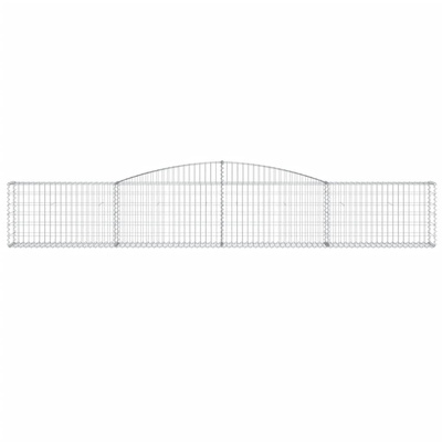 Kosze gabionowe, 8 szt, 400x30x60/80 cm, galwanizowane żelazo