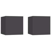 vidaXL Wiszące szafki telewizyjne, 2 szt., szare, 30,5x30x30 cm
