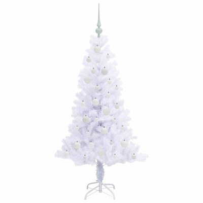 Sztuczna choinka z 150 diodami LED Biały 150 cm PVC i Stal