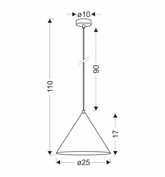 Dunca Lampa Wisząca 25 Czarny 1X40 E27 Klosz Ciemny Orzechowy