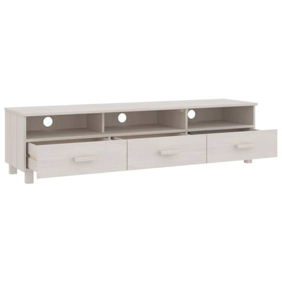 vidaXL Szafka pod TV HAMAR, biała, 158x40x40 cm, lite drewno sosnowe