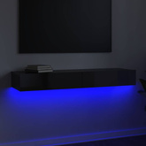 vidaXL Szafka pod TV z LED, czarna z połyskiem, 120x35x15,5 cm