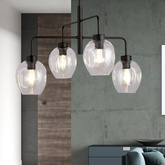 Lampa wisząca LUKKA 4 BLACK/TRANSPARENT