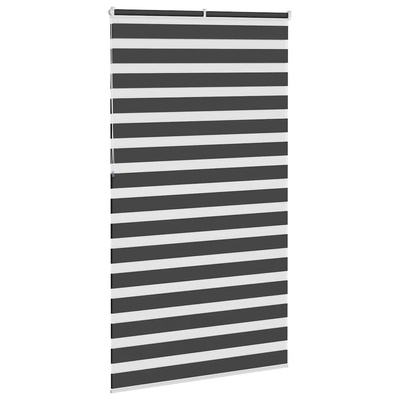 Roleta zebra, czarna, szerokość tkaniny 125,9 cm, poliester