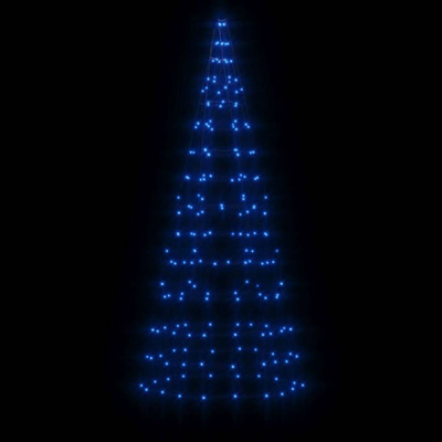 vidaXL Choinka z lampek, na maszt, 200 niebieskich LED, 180 cm