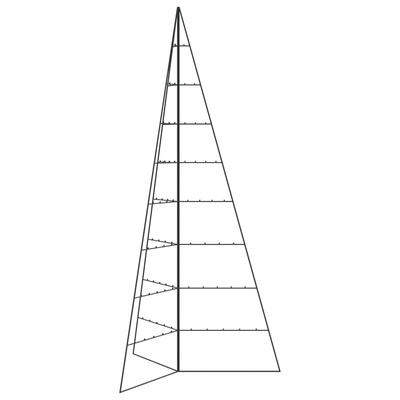 Metalowa choinka świąteczna, do dekoracji, czarna, 210 cm