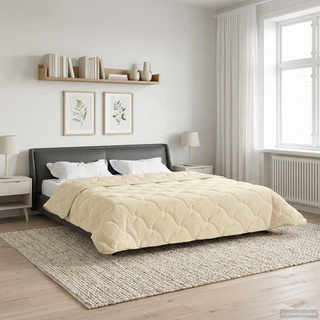 Letni Kołdra Kremowy 220 x 240 cm Mikrofibra i Fleece Teddy