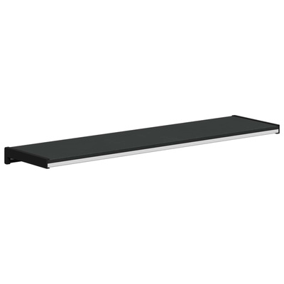 Parapet okienny Czarny z rysunkiem drewna 80 x 25 x 4,5 cm PVC