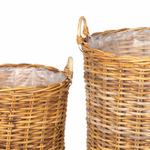 Kosz na rośliny 2 szt. Naturalny Brąz Rattan Kubu