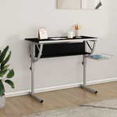 vidaXL Biurko kreślarskie, czarno-szare, 110x53x(58-87) cm