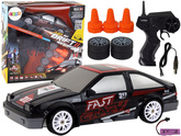 Autko Sportowe Zdalnie Sterowane R/C 1:24 Czarne Wymienne Koła