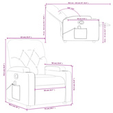 vidaXL Rozkładany fotel masujący, taupe, obity tkaniną