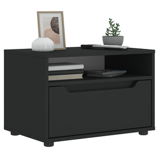 Szafka pod TV "VISNES" Czarna 60x40x38 cm Drewno klejone