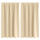 Firany blackout z kółkami 2 pcs Kremowy 140 x 140 cm Poliester